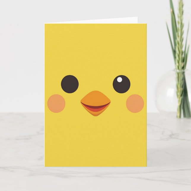 Tarjeta de cumpleaños de pollito amarillo dulce (Anverso)