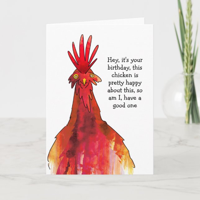 Tarjeta de cumpleaños de pollo (Anverso)
