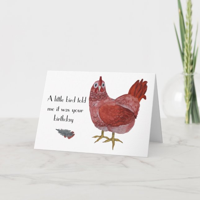 Tarjeta de cumpleaños de pollo (Anverso)