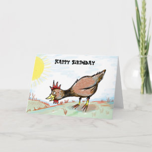 Tarjeta de cumpleaños de pollo feliz
