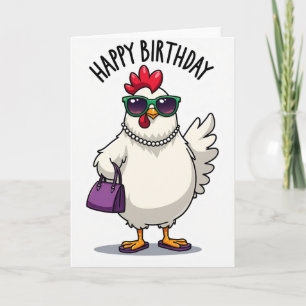 Tarjeta de cumpleaños de pollo genial