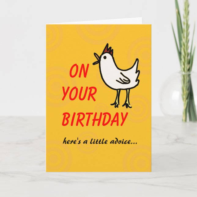 Tarjeta de cumpleaños de pollo primaveral (Anverso)