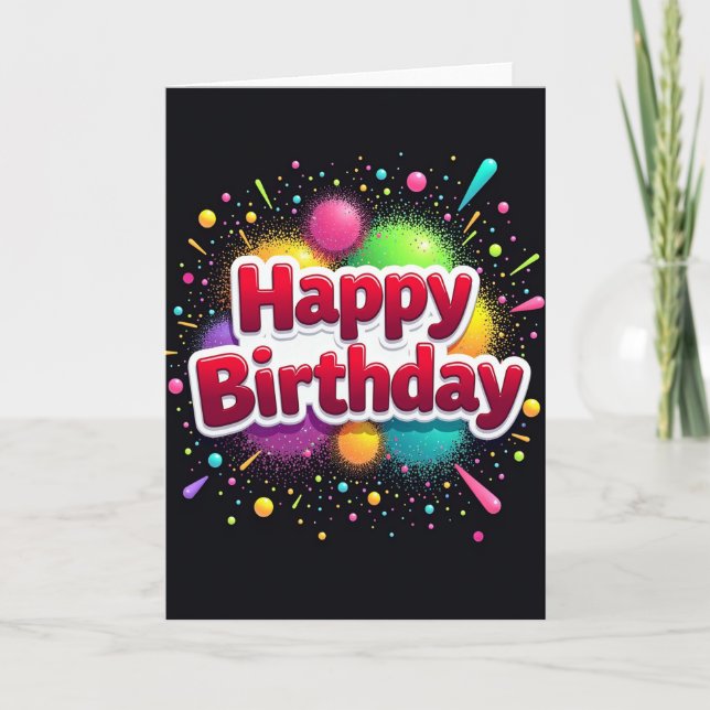 Tarjeta de cumpleaños de polvo alegre (Anverso)