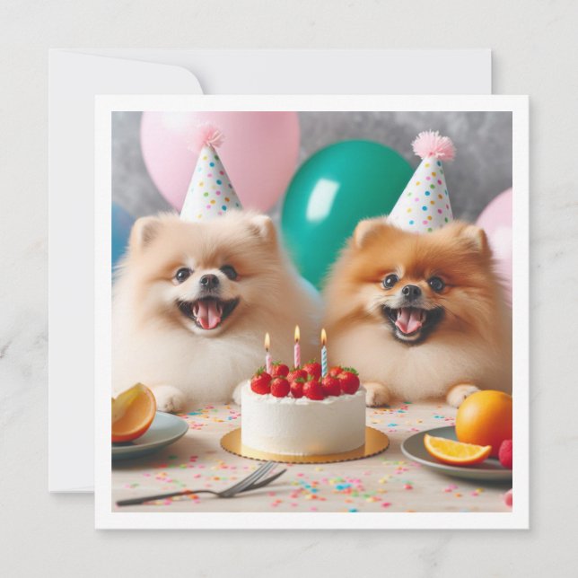 Tarjeta de cumpleaños de Pomerania, Pomerania, Pom (Anverso)