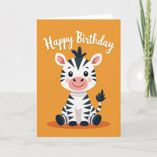 Tarjeta de cumpleaños de pony a rayas dulce