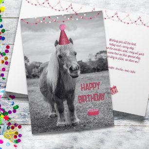 Tarjeta de cumpleaños de pony dulce