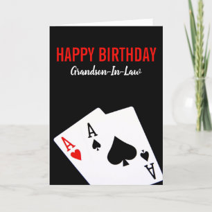 Tarjeta de cumpleaños de Póquer de Abuelo en Derec