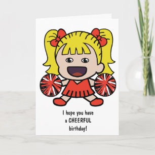 Tarjeta de cumpleaños de porristas para Chicas