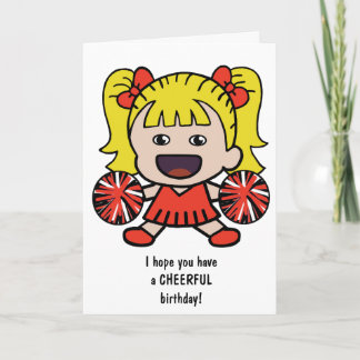 Tarjeta de cumpleaños de porristas para Chicas
