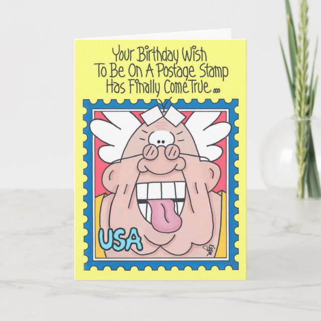Tarjeta de cumpleaños de POSTAGE STAMP (versión 2) (Anverso)