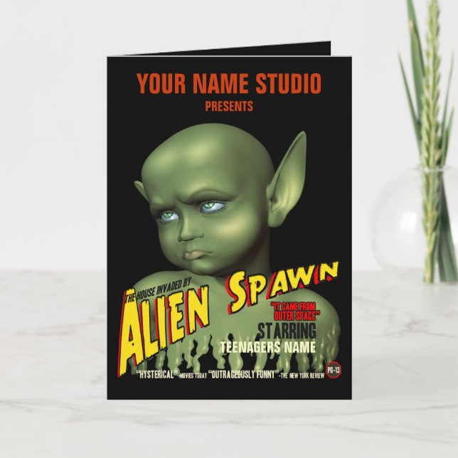 Tarjeta de cumpleaños de Poster de cine B de Alien (Anverso)