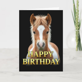 TARJETA DE CUMPLEAÑOS DE POTRO CON PRIMER PLANO NÍ