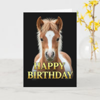 TARJETA DE CUMPLEAÑOS DE POTRO CON PRIMER PLANO NÍ