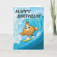 tarjeta de cumpleaños de practicar surf del sweety