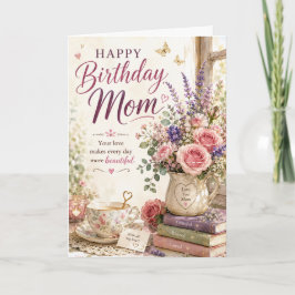 Tarjeta de cumpleaños de pradera de flores silvest