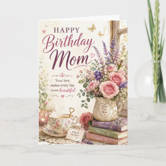 Tarjeta de cumpleaños de pradera de flores silvest
