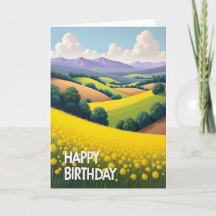 Tarjeta de cumpleaños de pradera floral