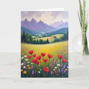 Tarjeta de cumpleaños de pradera montañosa