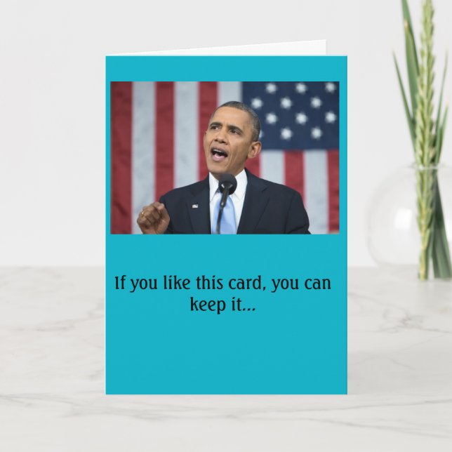 Tarjeta de cumpleaños de presidente Obama (Anverso)