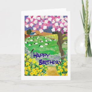 Tarjeta de cumpleaños de primavera