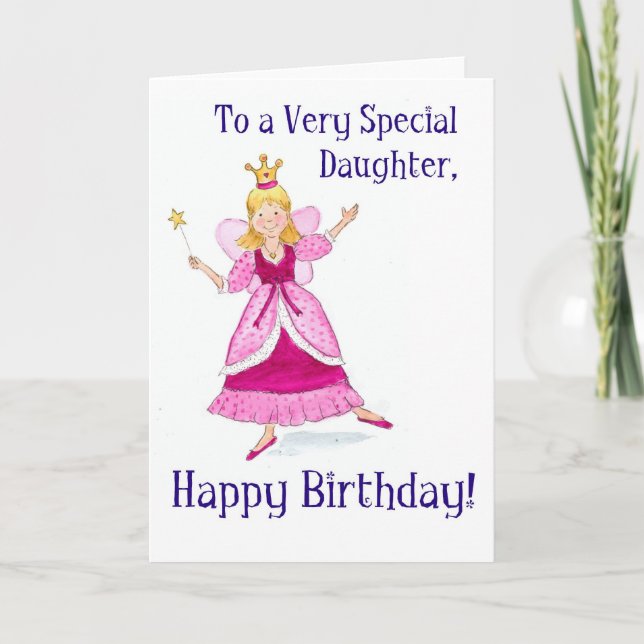 Tarjeta de cumpleaños de princesa de hadas para un (Anverso)