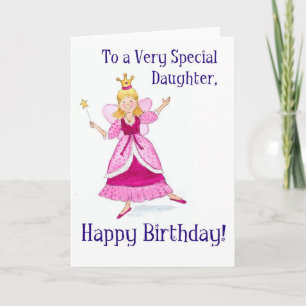 Tarjeta de cumpleaños de princesa de hadas para un
