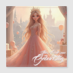 Tarjeta de cumpleaños de princesa en rosa