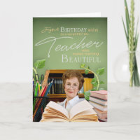 Tarjeta de cumpleaños de profesora de botánica ele