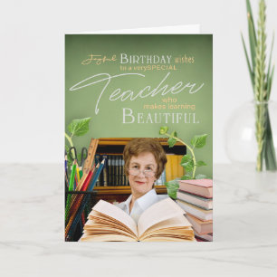 Tarjeta de cumpleaños de profesora de botánica ele