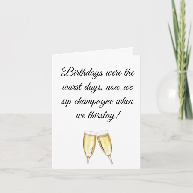 Tarjeta de cumpleaños de prueba de champán (Anverso)