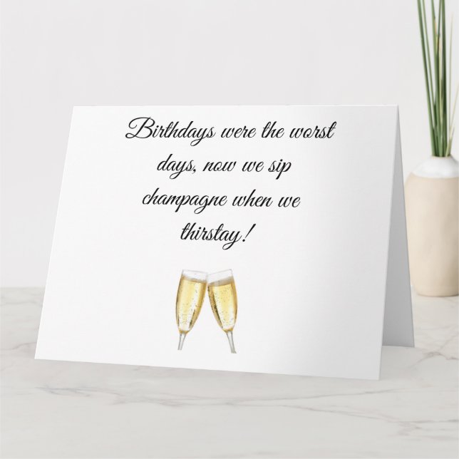 Tarjeta de cumpleaños de prueba de champán (Anverso)