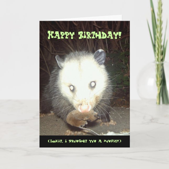 Tarjeta de cumpleaños de Psychopossum (Anverso)
