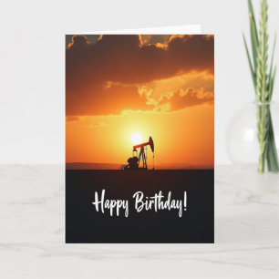 Tarjeta de cumpleaños de puesta de sol ardiente
