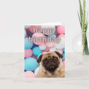 tarjeta de cumpleaños de pug