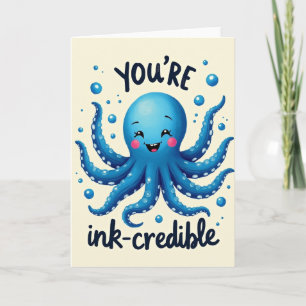 Tarjeta de cumpleaños de pulpo alegre