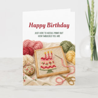 Tarjeta de cumpleaños de punto de aguja para paste