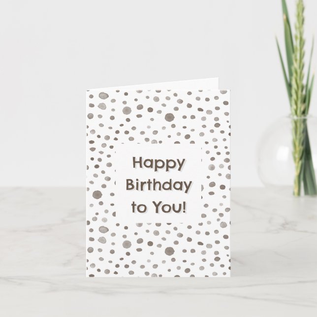 Tarjeta de cumpleaños de puntos de acuarela con co (Anverso)