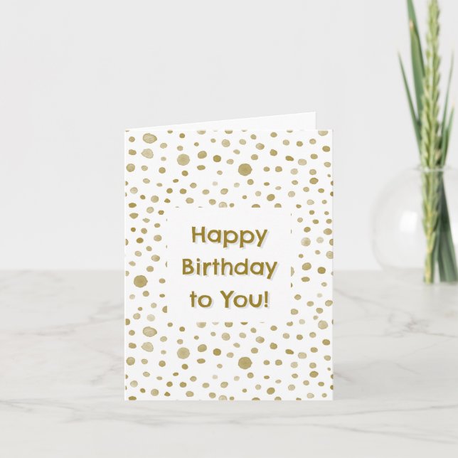 Tarjeta de cumpleaños de puntos de acuarela de con (Anverso)