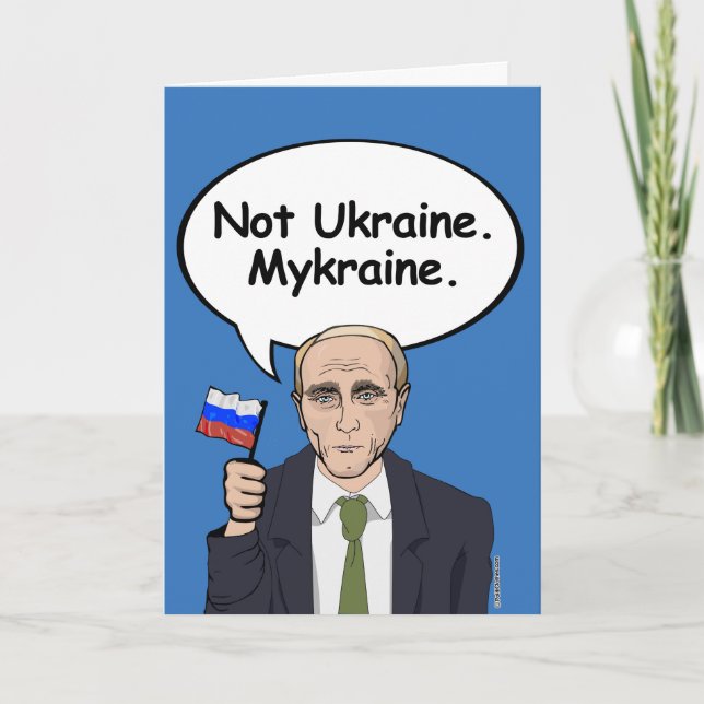 Tarjeta de cumpleaños de Putin - no Ucrania Mykrai (Anverso)