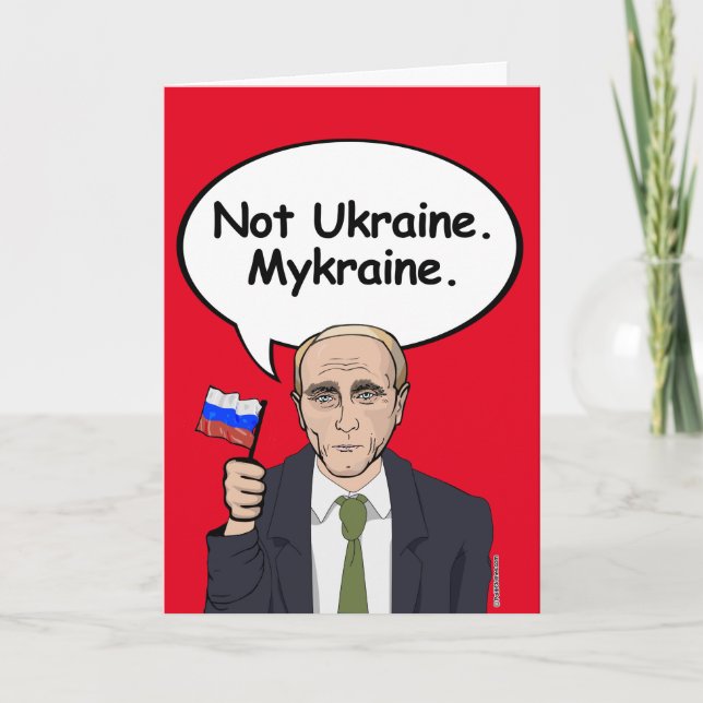 Tarjeta de cumpleaños de Putin - no Ucrania Mykrai (Anverso)