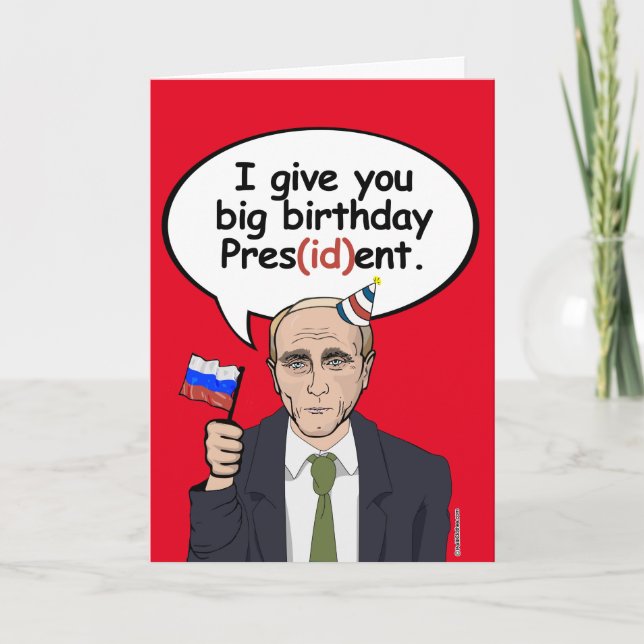 Tarjeta de cumpleaños de Putin - Te doy presidente (Anverso)