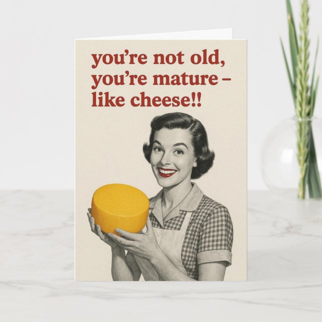 Tarjeta de cumpleaños de queso divertida  (Anverso)