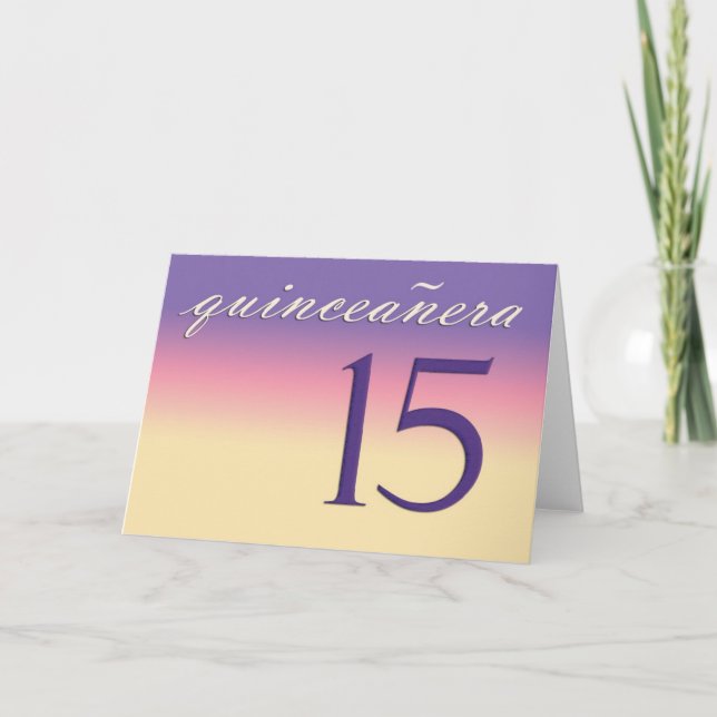Tarjeta de cumpleaños de Quinceanera (Anverso)