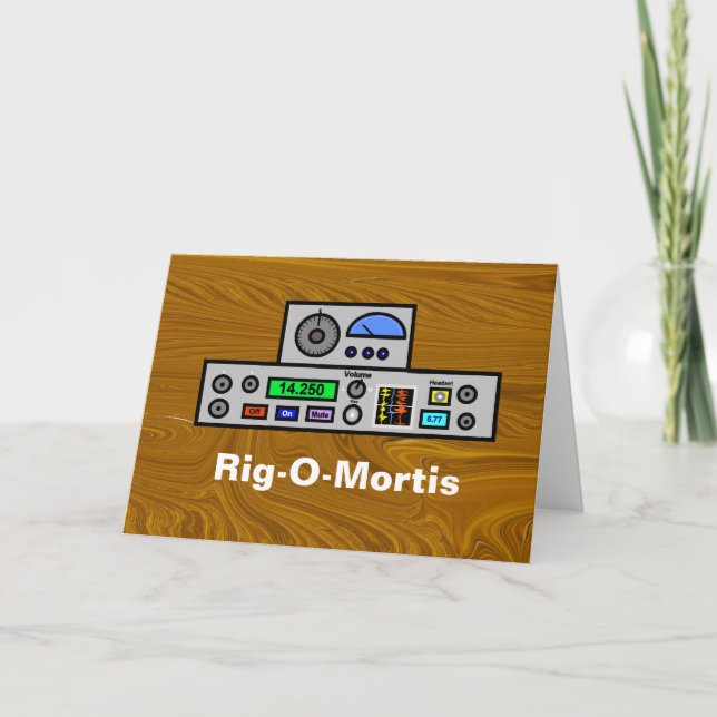 Tarjeta de cumpleaños de radio de Rig-O-Mortis (Anverso)