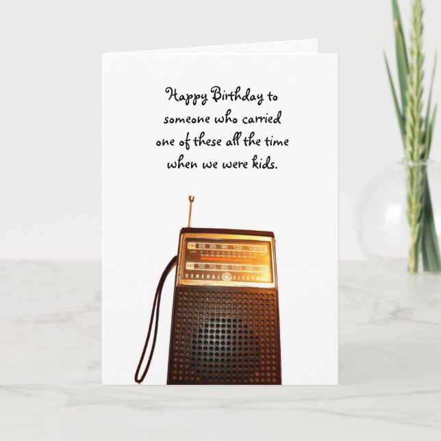 Tarjeta de cumpleaños de radio del Transistor de O (Anverso)