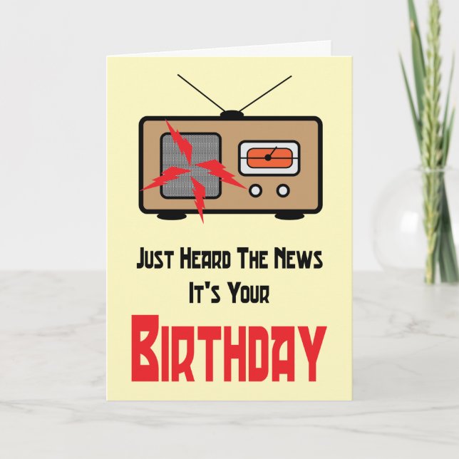Tarjeta de cumpleaños de radio retra (Anverso)