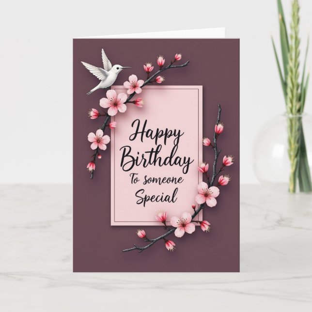 Tarjeta de cumpleaños de rama acuarela (Anverso)