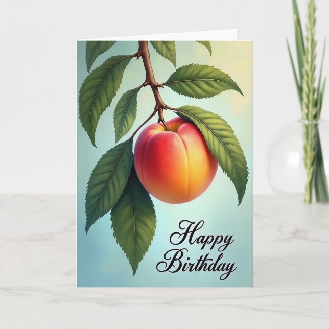 Tarjeta de cumpleaños de rama de melocotón (Anverso)