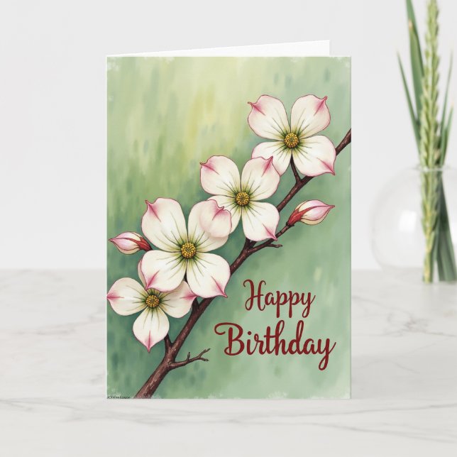 Tarjeta de cumpleaños de rama de primavera (Anverso)