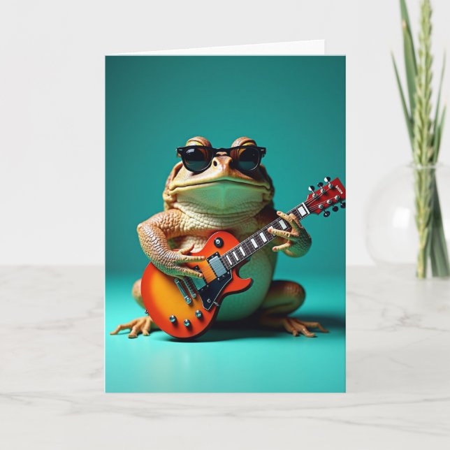 Tarjeta de cumpleaños de rana genial (Anverso)